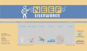 Homepage eines Eisenwarenhandels